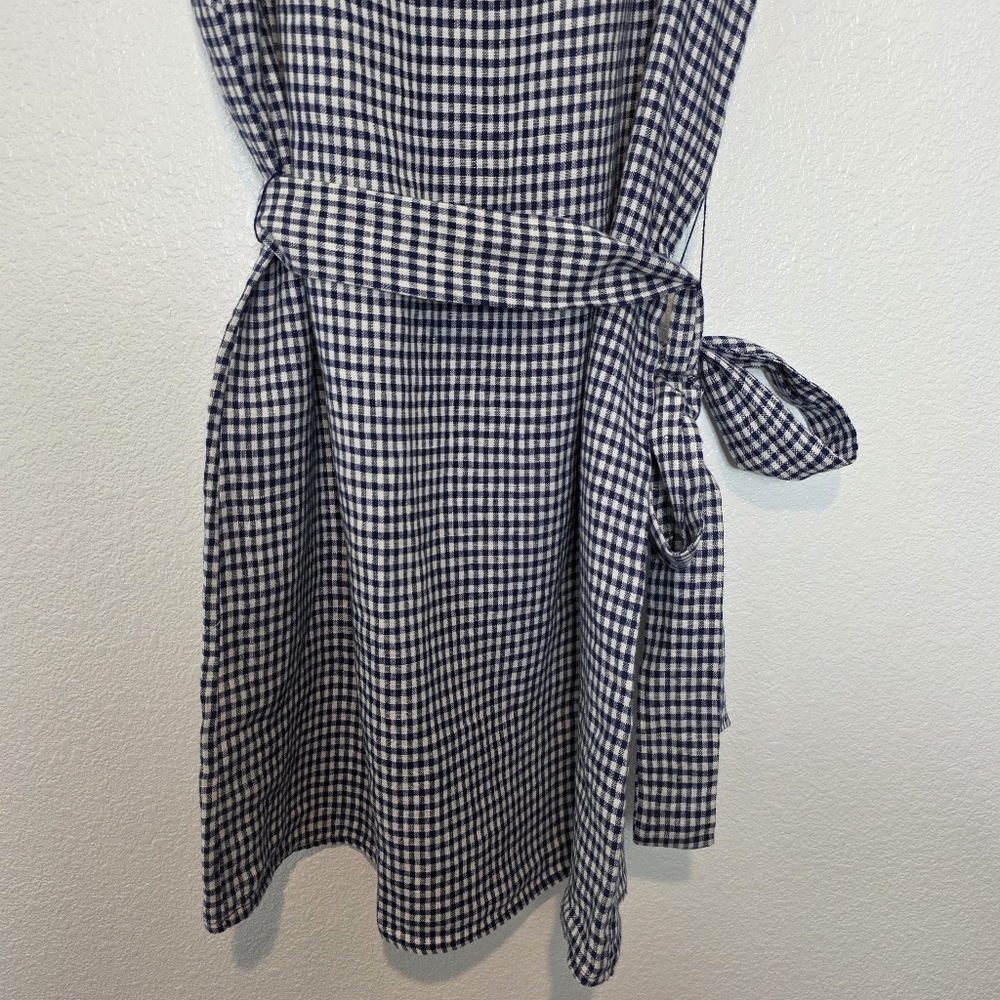 Reformation Sommer Linen Challah Check Dress Size Medium - Picture 10 of 11